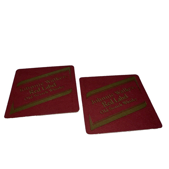 Johnnie Walker Red Label Coasters Barware Drink Coasters Set of 2 - Picture 5 of 5